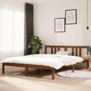 vidaXL Sängram honungsbrun massivt trä 150x200 cm