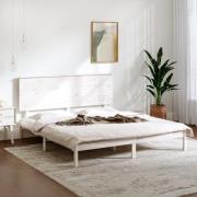 vidaXL Sängram utan madrass vit 200x200 cm massiv furu