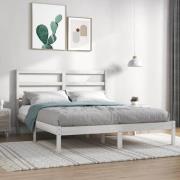 vidaXL Sängram utan madrass vit 140x190 cm massiv furu