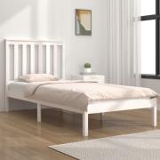 vidaXL Sängram vit massiv furu 100x200 cm enkelsäng