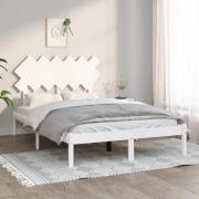 vidaXL Sängram massiv furu 120x190 cm vit