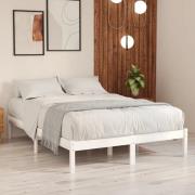 vidaXL Sängram vit massiv furu 140x190 cm