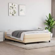 vidaXL Sängram utan madrass gräddvit 140x190 cm tyg
