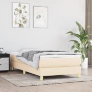 vidaXL Sängram utan madrass gräddvit 90x190 cm tyg