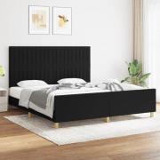 vidaXL Sängram utan madrass svart 180x200 cm tyg