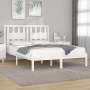 vidaXL Sängram vit massiv furu 160x200 cm