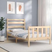 vidaXL Sängram utan madrass 90x190 cm massiv furu