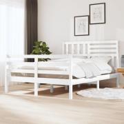 vidaXL Sängram massiv furu 120x190 cm vit
