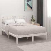 vidaXL Sängram vit massivt trä 120x190 cm