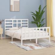 vidaXL Sängram utan madrass vit 160x200 cm massiv furu