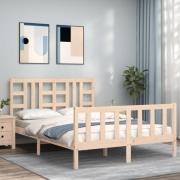 vidaXL Sängram utan madrass 140x190 cm massiv furu