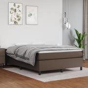 vidaXL Boxspring-sängram brun 140x190 cm konstläder