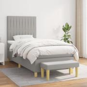 vidaXL Ramsäng med madrass ljusgrå 100x200 cm tyg