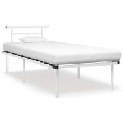 vidaXL Sängram utan madrass vit metall 90x200 cm