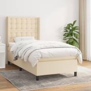 vidaXL Ramsäng med madrass gräddvit 100x200 cm tyg