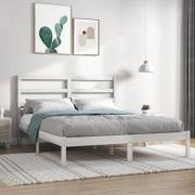 vidaXL Sängram utan madrass vit 120x200 cm massiv furu
