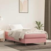 vidaXL Sängram rosa 90x190 cm sammet