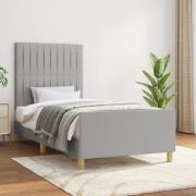 vidaXL Sängram utan madrass ljusgrå 90x190 cm tyg