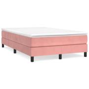vidaXL Ramsäng med madrass rosa 120x190 cm sammet