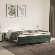 vidaXL Sängram utan madrass mörkgrön 180x200 cm sammet