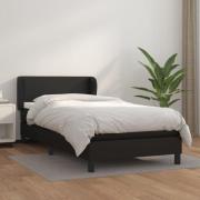 vidaXL Ramsäng med madrass svart 100x200 cm konstläder
