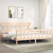 vidaXL Sängram utan madrass 200x200 cm massiv furu