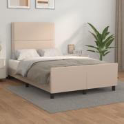 vidaXL Sängram med huvudgavel cappuccino 120x200 cm konstläder