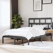 vidaXL Sängram massivt trä 150x200 cm grå