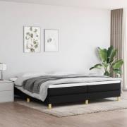 vidaXL Boxspring-sängram svart 200x200 cm tyg