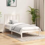 vidaXL Sängram vit massiv furu 100x200 cm