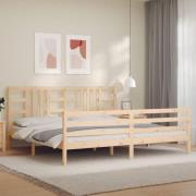 vidaXL Sängram med huvudgavel 200x200 cm massivt trä