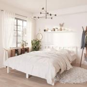 vidaXL Sängram vit massiv furu 140x190 cm