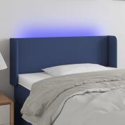 vidaXL Sänggavel LED blå 103x16x78/88 cm tyg