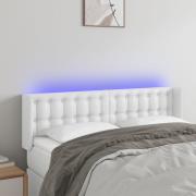 vidaXL Sänggavel LED vit 147x16x78/88 cm konstläder