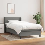 vidaXL Ramsäng med madrass mörkgrå 100x200 cm tyg
