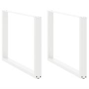 vidaXL Matbordsben U-formade 2 st vita 100x(72-73) cm stål