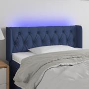 vidaXL Sänggavel LED blå 93x16x78/88 cm tyg