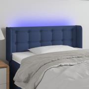 vidaXL Sänggavel LED blå 103x16x78/88 cm tyg
