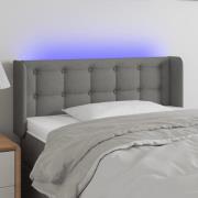 vidaXL Sänggavel LED mörkgrå 93x16x78/88 cm tyg