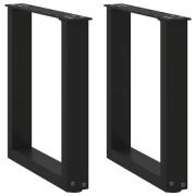 vidaXL Soffbordsben U-formade 2 st svarta 38x(42-43) cm stål