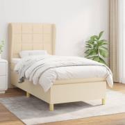 vidaXL Ramsäng med madrass gräddvit 80x200 cm tyg