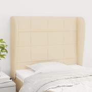 vidaXL Sänggavel med kanter gräddvit 83x23x118/128 cm tyg