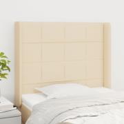 vidaXL Sänggavel med kanter gräddvit 83x16x118/128 cm tyg