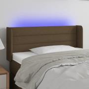 vidaXL Sänggavel LED mörkbrun 83x16x78/88 cm tyg