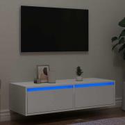 vidaXL Tv-bänk med LED-belysning vit 100X35,5x25 cm