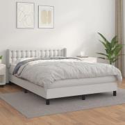 vidaXL Ramsäng med madrass vit 140x190 cm konstläder