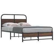vidaXL Sängram utan madrass brun ek 140x190 cm konstruerad trä