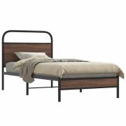 vidaXL Sängram utan madrass brun ek 90x200 cm konstruerad trä