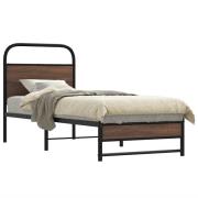 vidaXL Sängram utan madrass brun ek 75x190 cm konstruerad trä