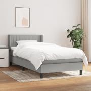 vidaXL Ramsäng med madrass ljusgrå 90x190 cm tyg